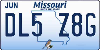 MO license plate DL5Z8G