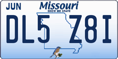 MO license plate DL5Z8I