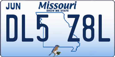 MO license plate DL5Z8L