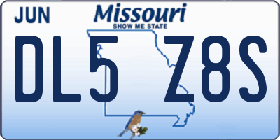 MO license plate DL5Z8S