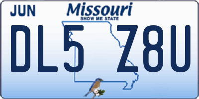 MO license plate DL5Z8U