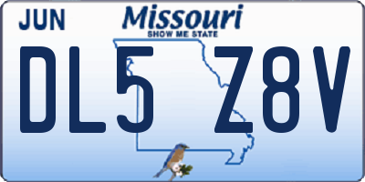 MO license plate DL5Z8V