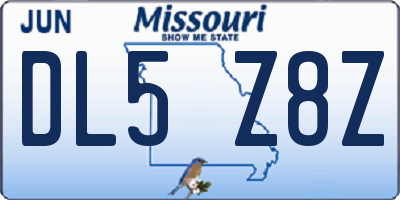 MO license plate DL5Z8Z