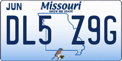 MO license plate DL5Z9G