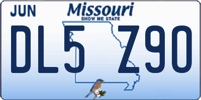 MO license plate DL5Z9O