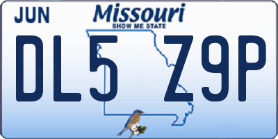 MO license plate DL5Z9P