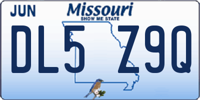 MO license plate DL5Z9Q