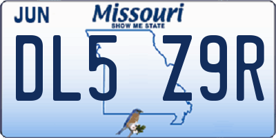 MO license plate DL5Z9R