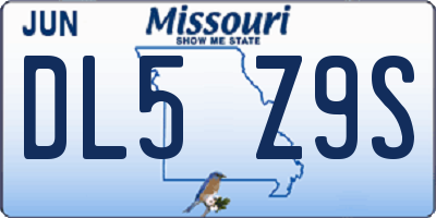 MO license plate DL5Z9S