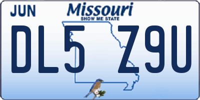 MO license plate DL5Z9U