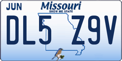 MO license plate DL5Z9V
