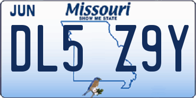 MO license plate DL5Z9Y