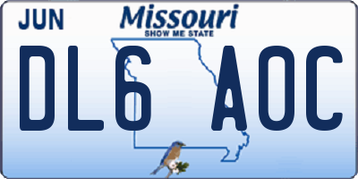 MO license plate DL6A0C