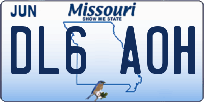 MO license plate DL6A0H