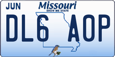 MO license plate DL6A0P
