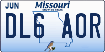 MO license plate DL6A0R