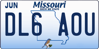 MO license plate DL6A0U