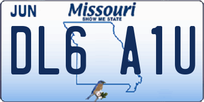 MO license plate DL6A1U