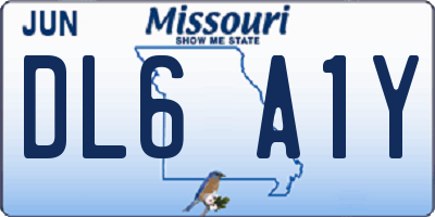 MO license plate DL6A1Y
