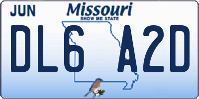 MO license plate DL6A2D