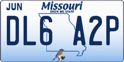 MO license plate DL6A2P