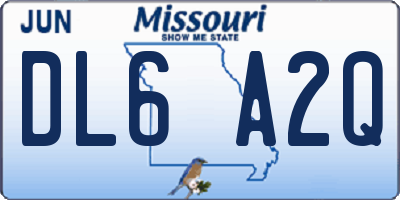 MO license plate DL6A2Q