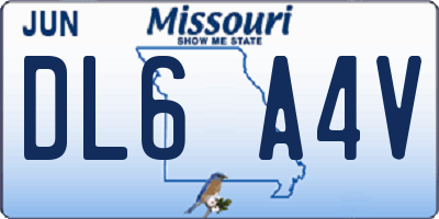 MO license plate DL6A4V