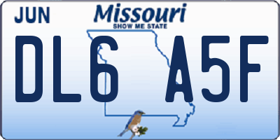 MO license plate DL6A5F