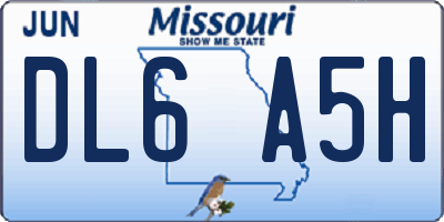 MO license plate DL6A5H