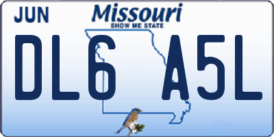 MO license plate DL6A5L