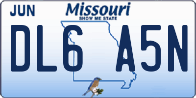 MO license plate DL6A5N