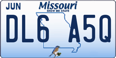 MO license plate DL6A5Q