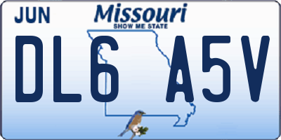 MO license plate DL6A5V
