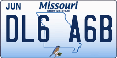 MO license plate DL6A6B