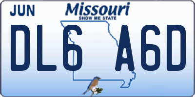 MO license plate DL6A6D