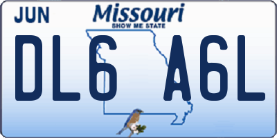 MO license plate DL6A6L