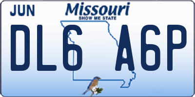 MO license plate DL6A6P