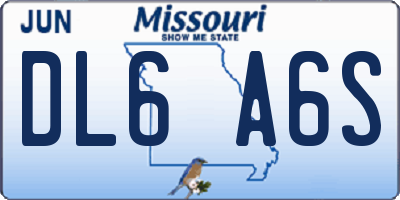 MO license plate DL6A6S