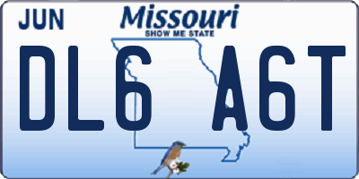MO license plate DL6A6T