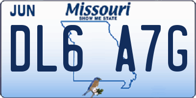MO license plate DL6A7G