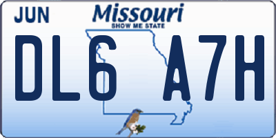 MO license plate DL6A7H
