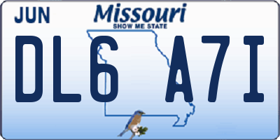 MO license plate DL6A7I