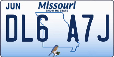 MO license plate DL6A7J