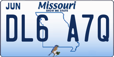 MO license plate DL6A7Q