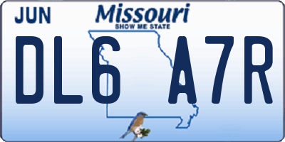 MO license plate DL6A7R