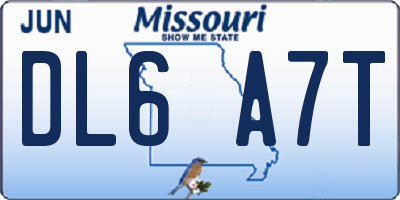 MO license plate DL6A7T
