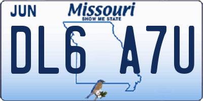 MO license plate DL6A7U