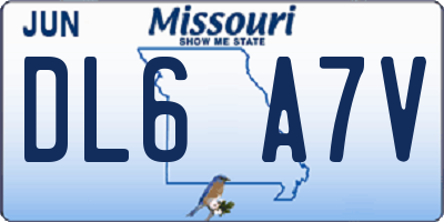 MO license plate DL6A7V