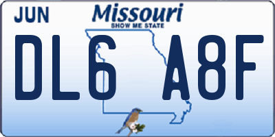 MO license plate DL6A8F