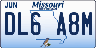 MO license plate DL6A8M